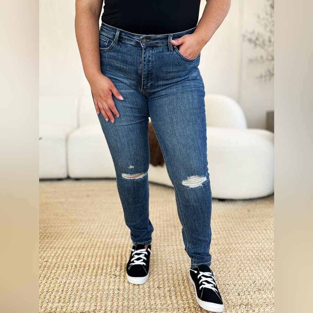 NEW Judy Blue PLUS + REG Size Holly Wood High Waisted Distressed Skinny Jeans